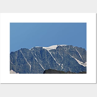 Snowy Mountain Ridge Alpine Landscape Posters and Art